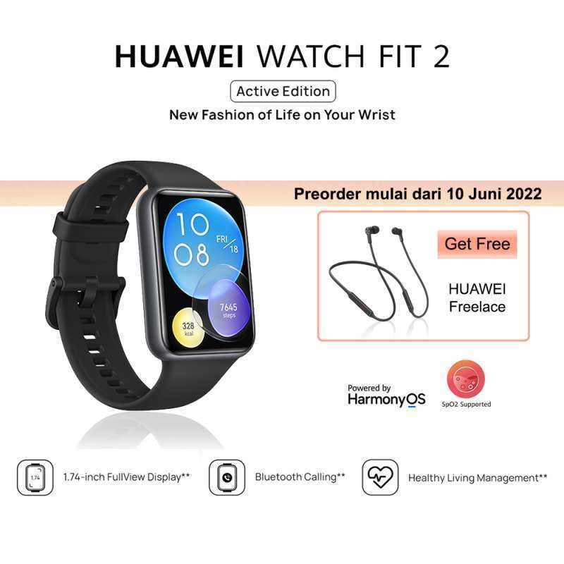Jual Huawei Watch Fit 2 Active Edition Garansi Resmi - Midnight Black ...
