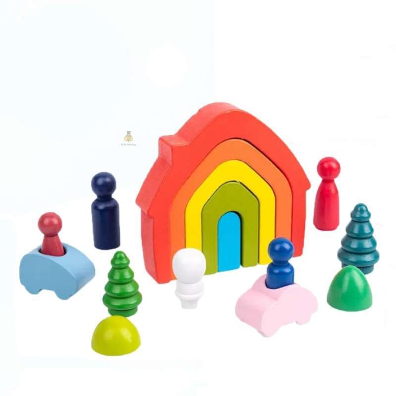 Jual Wooden Rainbow House Loose Parts / Tata Edutoys di Seller SMART