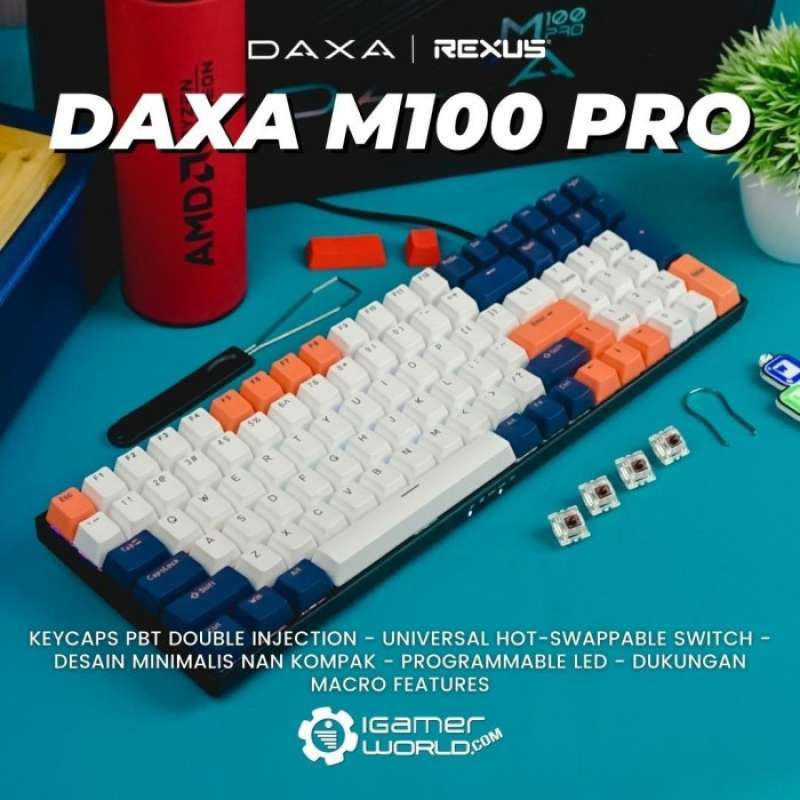Promo Rexus Daxa M100 Pro Wired Mechanical Gaming Keyboard - Blue ...