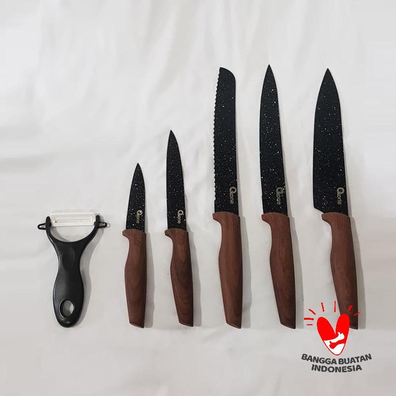 Jual Oxone OX-605 Black Marble Knife Set Pisau Dapur
