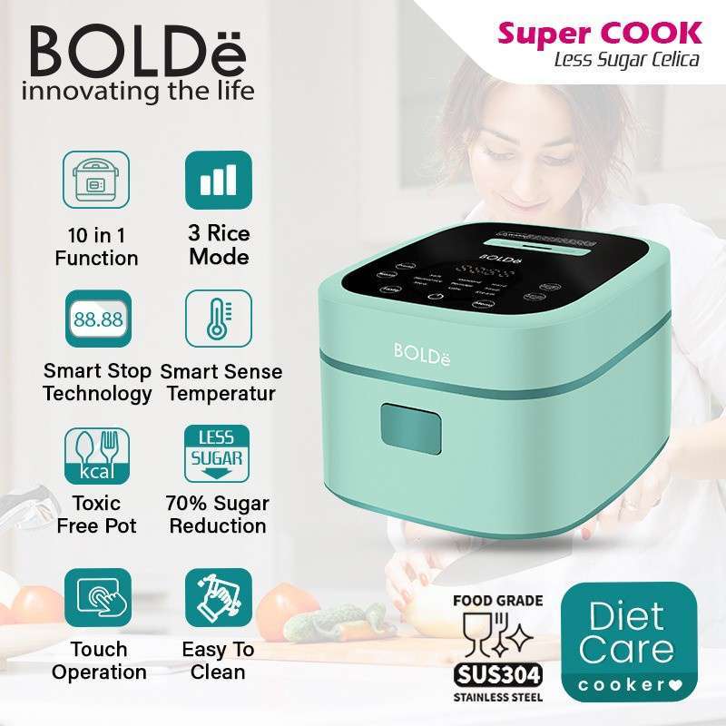 Jual BOLDe Super COOK low carbo Less Sugar Celica Rice Cooker 1.2 Liter