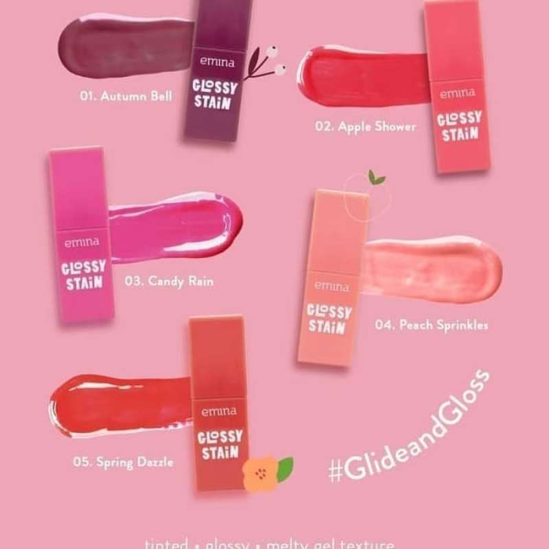 Jual Lip Tint Korea Asli Tahan Air Halal Emina Glossy Stain Sprinkles Lip Tint Tahan Lama 8jam