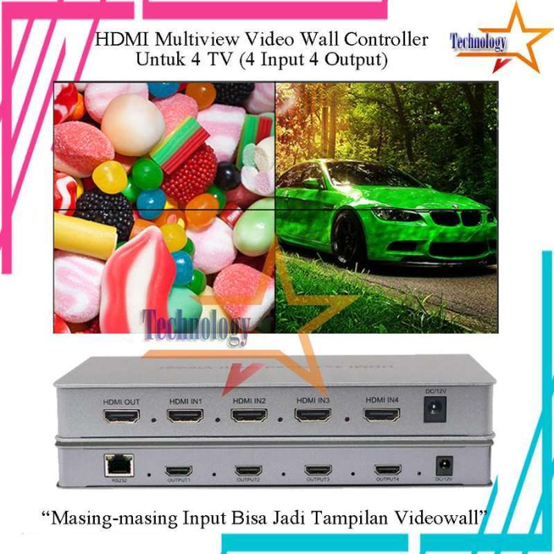 Jual Hdmi Multiview Video Wall Controller 2x2 Untuk 4 Tv (4 Input 4 ...