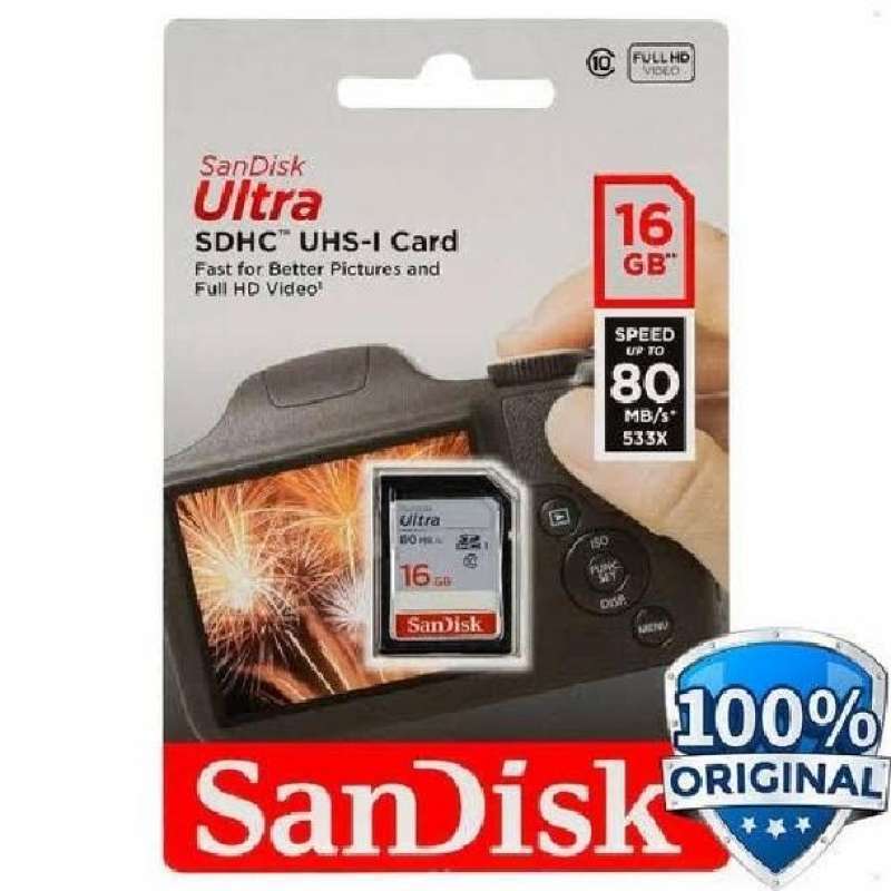 Jual Sd Card Sandisk Ultra 16gb Original Sdhc Memory Camera Class10 Di