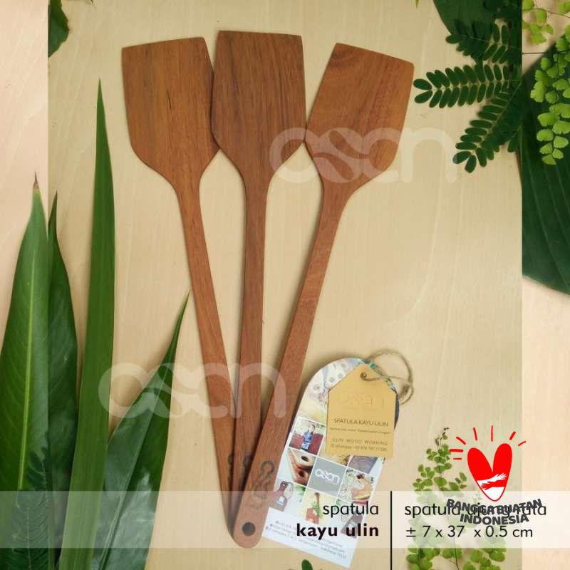 Jual Osan Spatula Sutil Kayu Ulin ujung rata di Seller Osan Indonesia