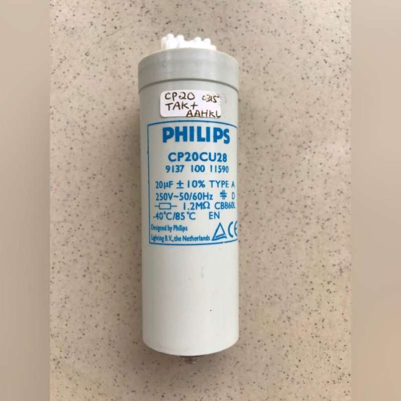 Jual Capasitor PHILIPS 20 uf CP20CU28 Capacitor 20 Micro Original di