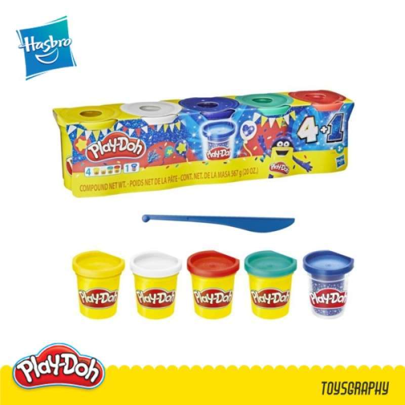 Jual Play Doh Sapphire Celebration 4+1 Glitter Sparkle Playdoh Isi 5