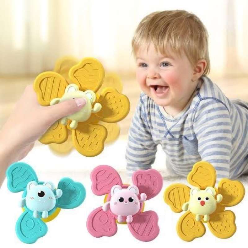 Jual CUTE BABY SPINNER WITH SUCTION roll motorik anak fidget sensory