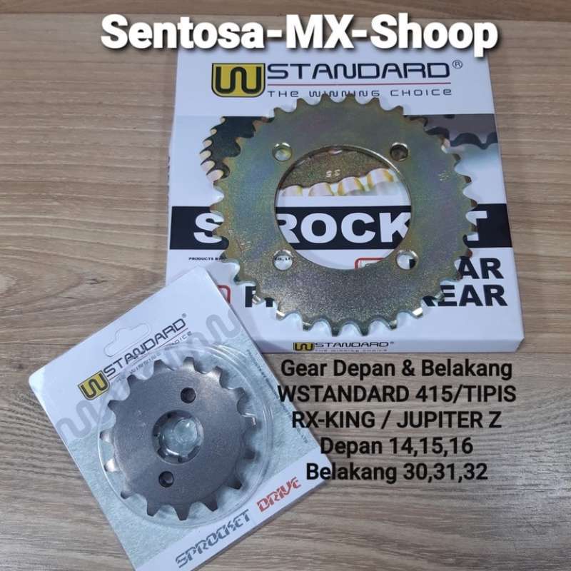 Jual GEAR / GIR / GIGI TARIK 415 TIPIS WSTANDARD SET DEPAN & BELAKANG