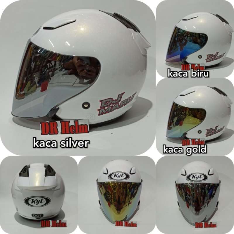 Jual Helm Kyt Dj Maru Polos Putih Kaca Flat Venom di Seller Harald