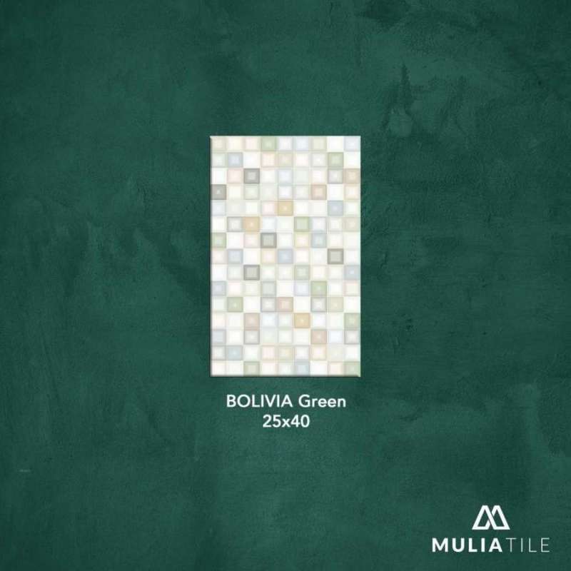 Jual Keramik Dinding 25x40 Bolivia Green Glossy Mulia Tile Di Seller