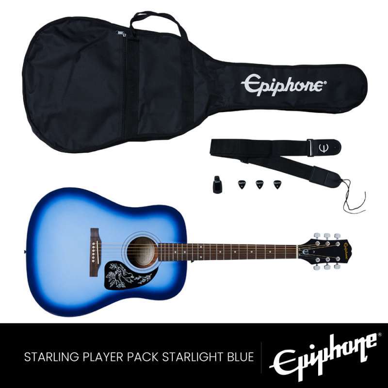 Jual Epiphone Starling Player Pack Starlight Blue Acoustic Guitar di