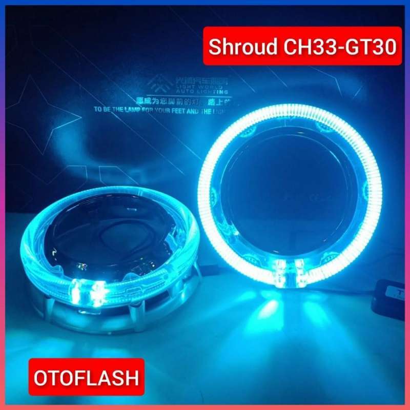 Jual Shroud CH33GT30 Projector 3 inch+Crystal Angel Eyes+Driver
