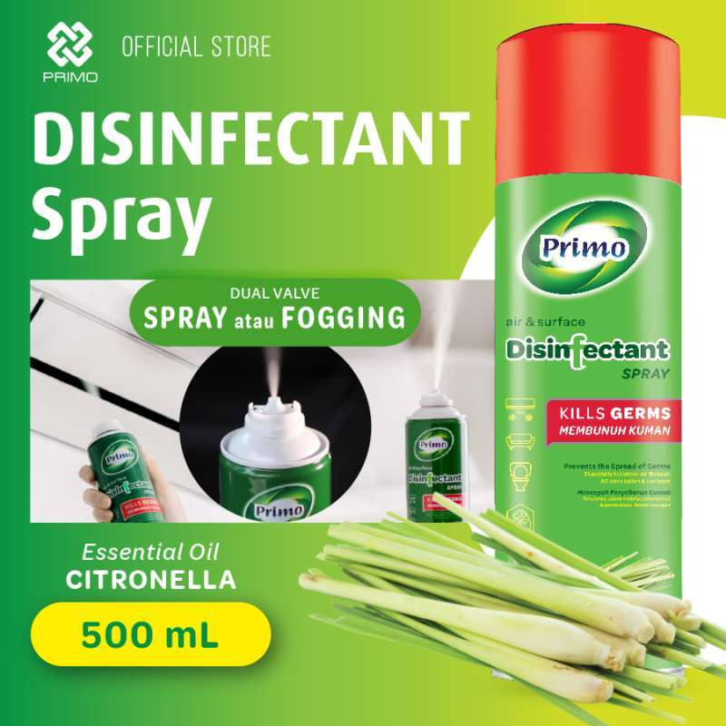 Promo PRIMO Disinfectant Spray Fogging Disinfektan Antiseptik Citronella 500 mL Diskon 20 di