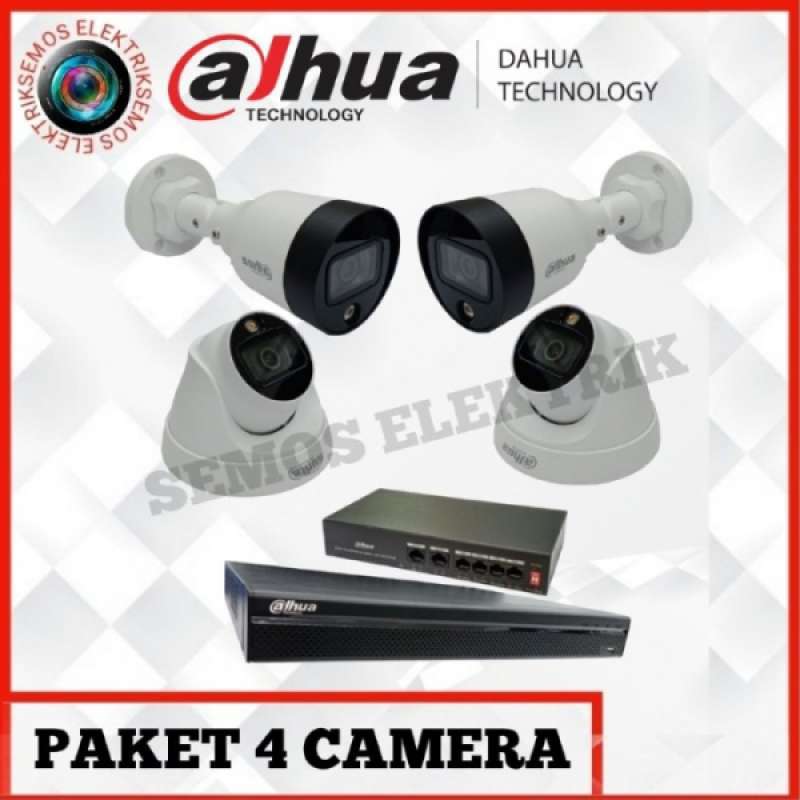 Promo Paket 4 Ip Camera Dahua Full Color 2Mp Garansi Resmi 2 Tahun