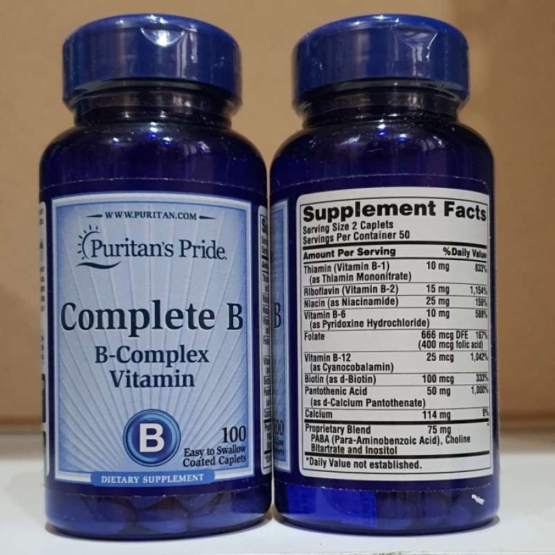 Promo Puritan's Pride B Complex Vitamin 100 Caplets Vitamin B