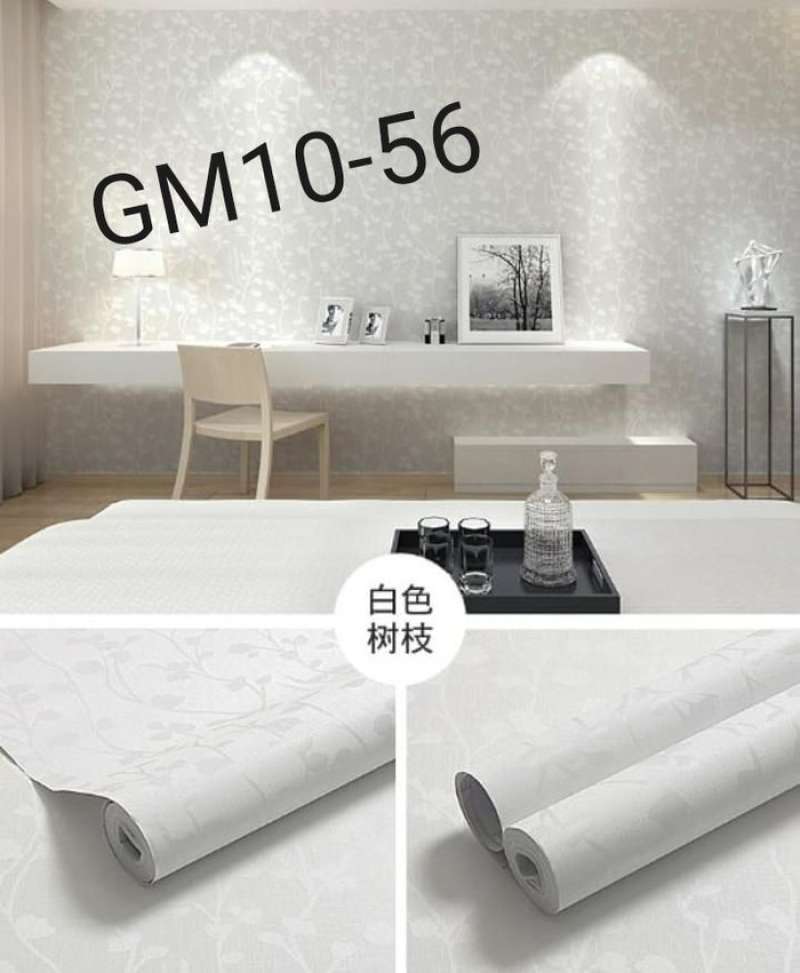 Promo Wallpaper Sticker Roll / dinding /tembok /putih SILVER Diskon 5