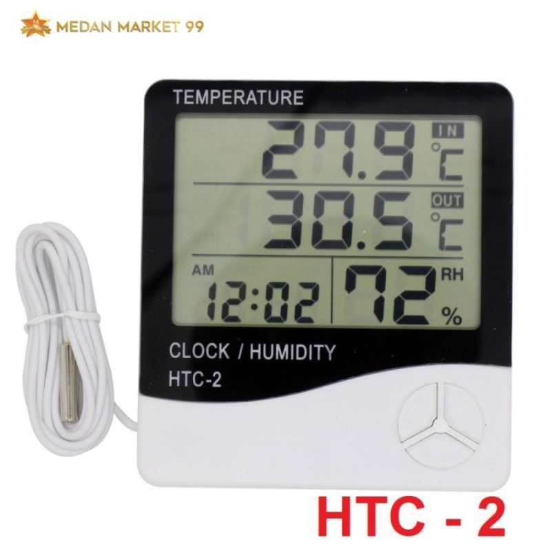 Jual JAM DIGITAL MEJA/KANTOR +HYGROMETER THERMOMETER SUHU RUANGAN