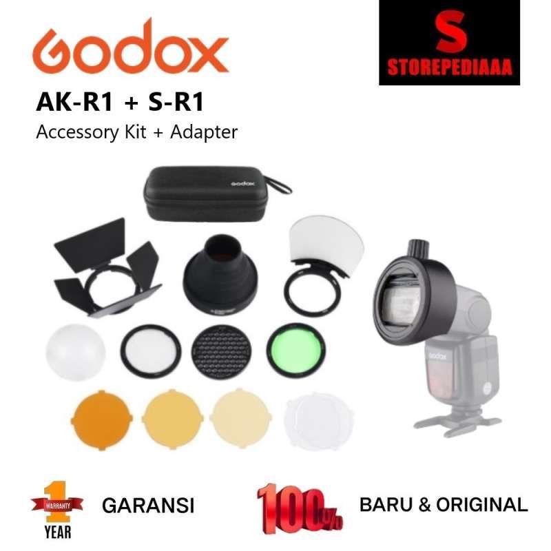 Jual Godox AKR1 + SR1 Accessory Kit and Adapter Diffuser Barndoor