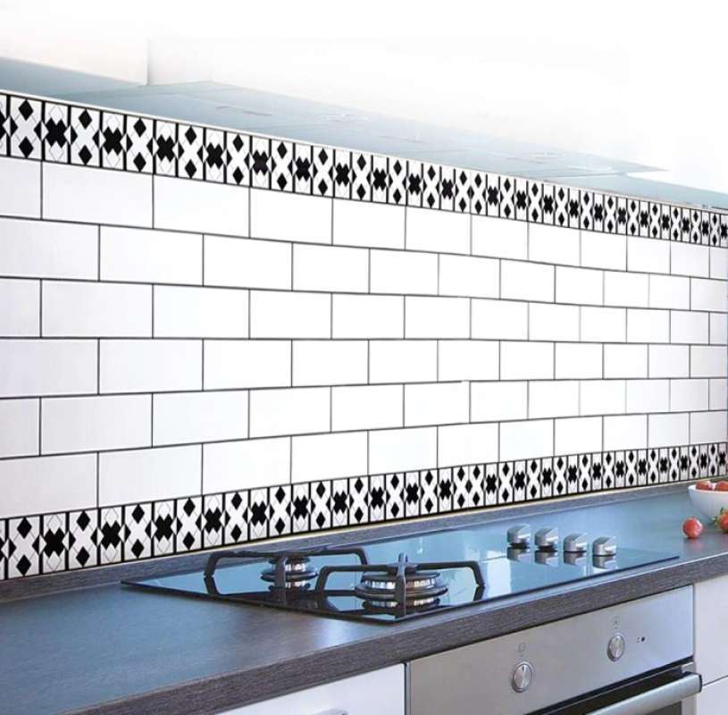 Promo SD018 BATA PUTIH STICKER DAPUR WALLPAPER 60CM X5M STICKER DINDING Diskon 4 di Seller TAS