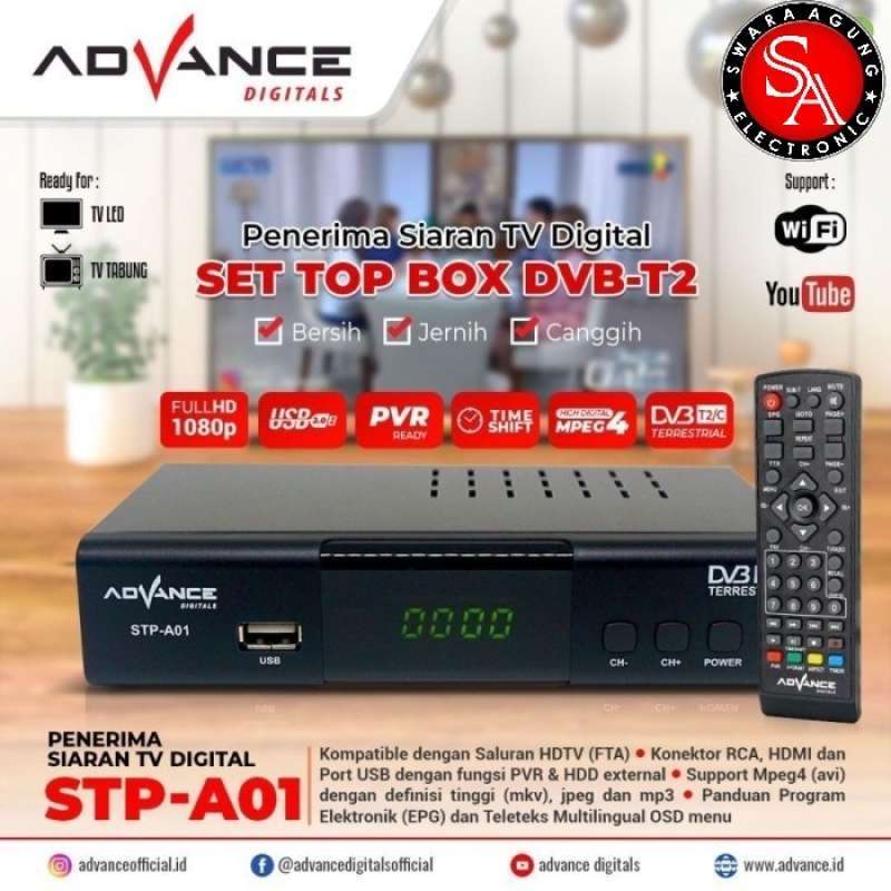 Jual Set Top Box Digital Receiver Penerima Siaran TV Advance STPA01 di