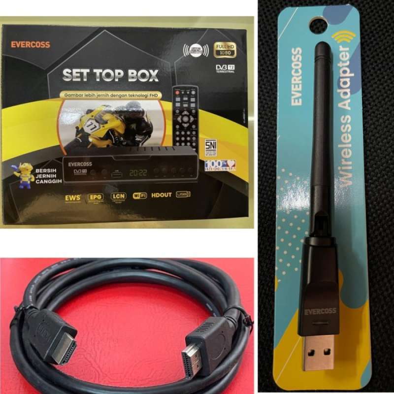Promo Set Top Box STB Evercoss DVBT2 TV Digital Full HD Wifi Youtube USB Diskon 35 di Seller