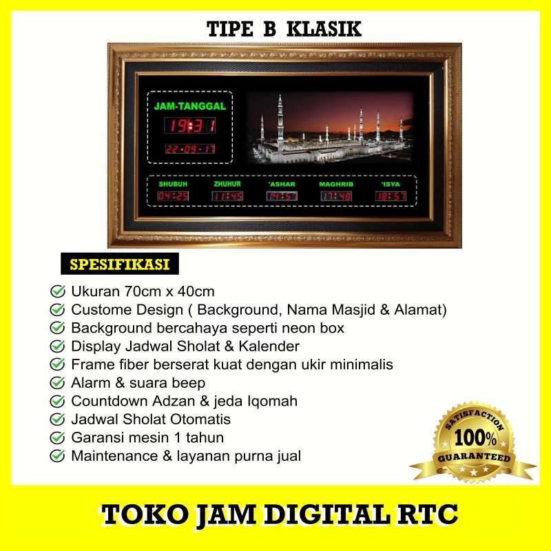 Promo Jadwal Sholat Digital Jam Masjid Digital Tipe B Klasik Ukuran