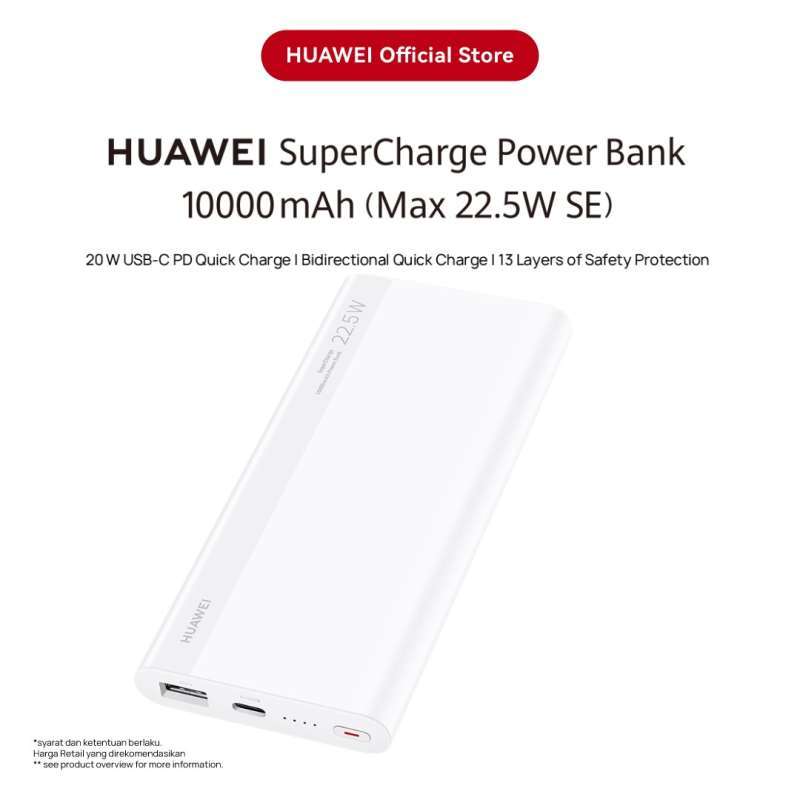 Jual HUAWEI SuperCharge Power Bank 10000mAh (Max 22.5W SE) White di