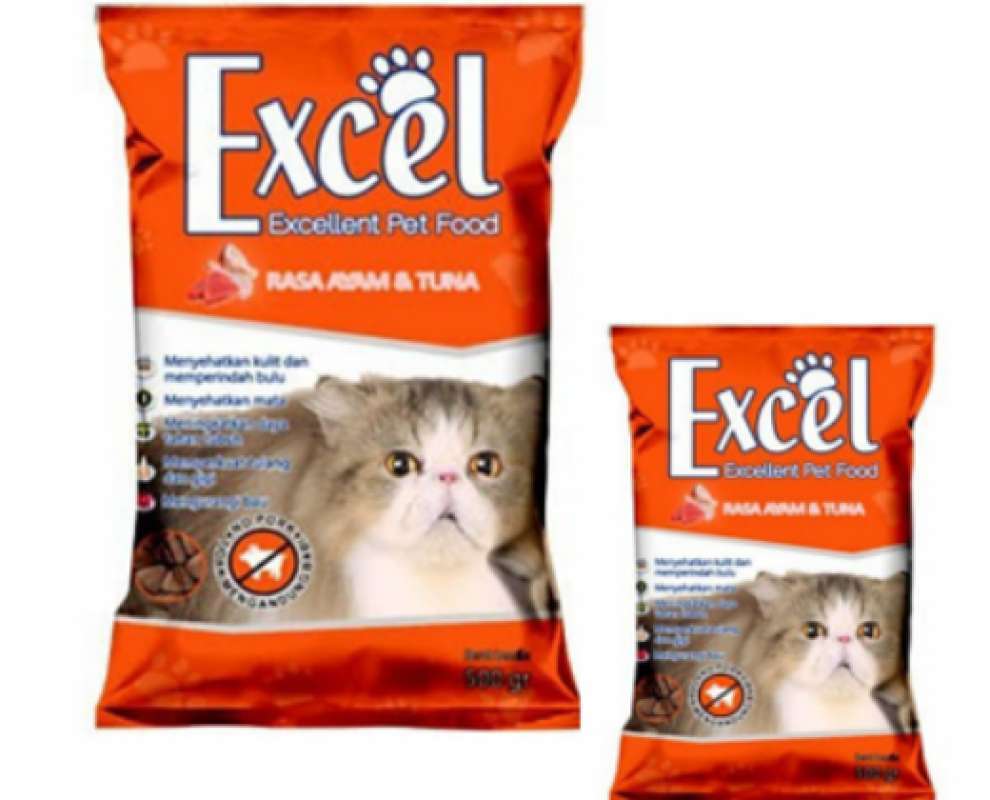 Jual EXCEL 500gr Makanan Kucing anggora persia bentuk segitiga Rasa