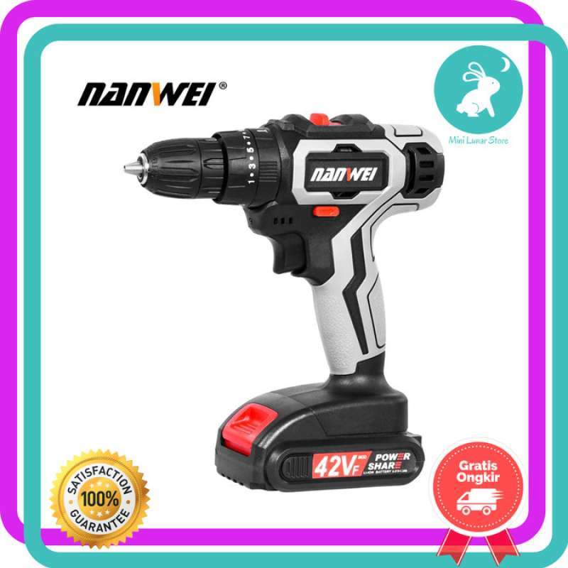 Promo NANWEI Bor Listrik Cordless 3in1 Lithium Battery Rechargeable 48V ...