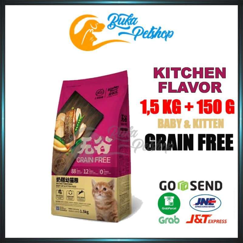 Promo KITCHEN FLAVOR Kitten Dan Baby Cat Grain Free 1.5kg Diskon 28% di