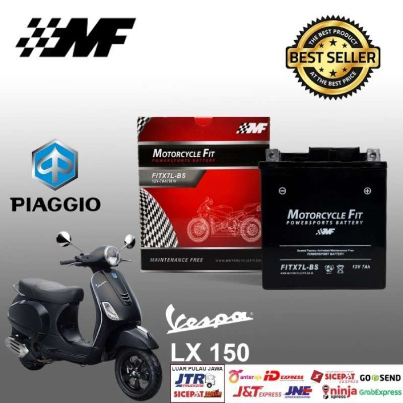 Jual Aki motor piaggio lx150 FITX7LBS aki kering motorcycle fit YTX7LBS