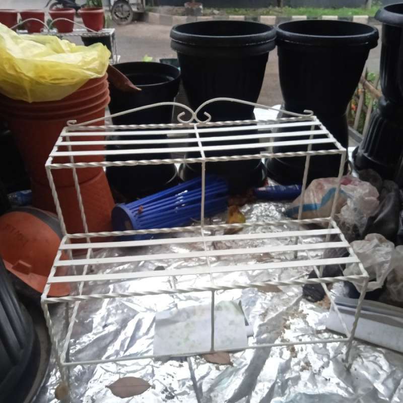 Promo rak besi tanaman dua susun ukuran panjang 60cm lebar 40cm tinggi