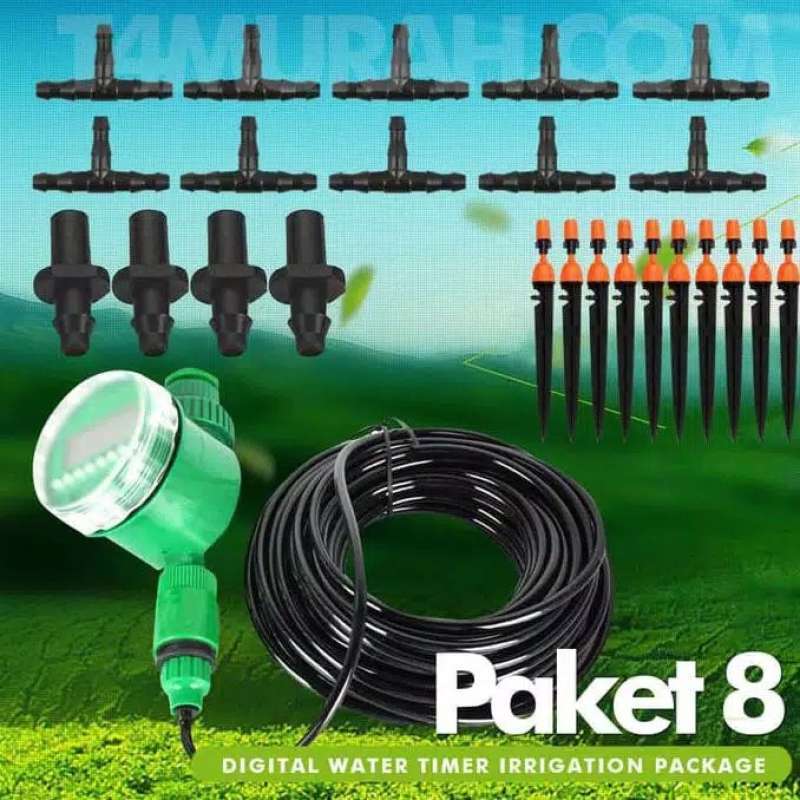 Jual Digital Water Timer Paket 8 Irigasi Fertigasi Otomatis