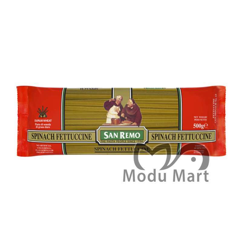 Jual SAN REMO Spinach Fettuccine 13 Pasta 500g SANREMO Fetucini Bayam