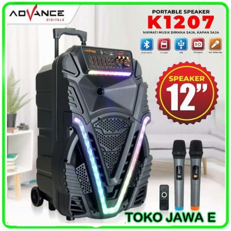 Jual SPEAKER BLUETOOTH K1207/Speaker Portable 12 inch FREE 2 MIC di