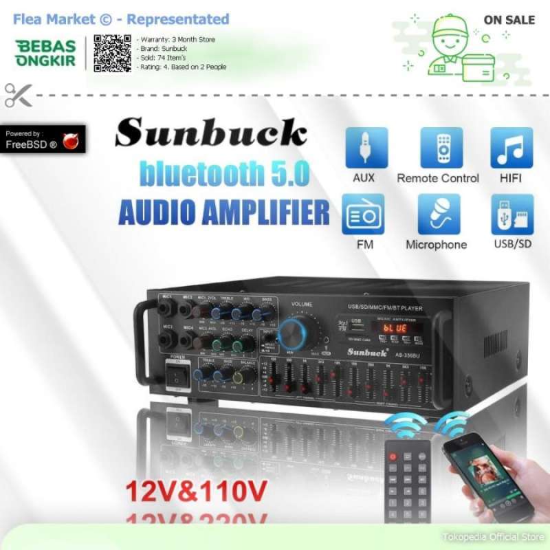 Promo Sunbuck Audio Amplifier Bluetooth EQ Karaoke FM Radio 2000W - AS ...