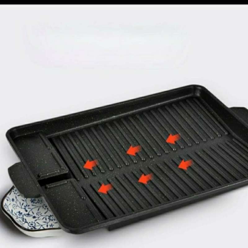 Jual Panggangan Korean Bbq Grill Pan Bahan Teflon Persegi Di Seller