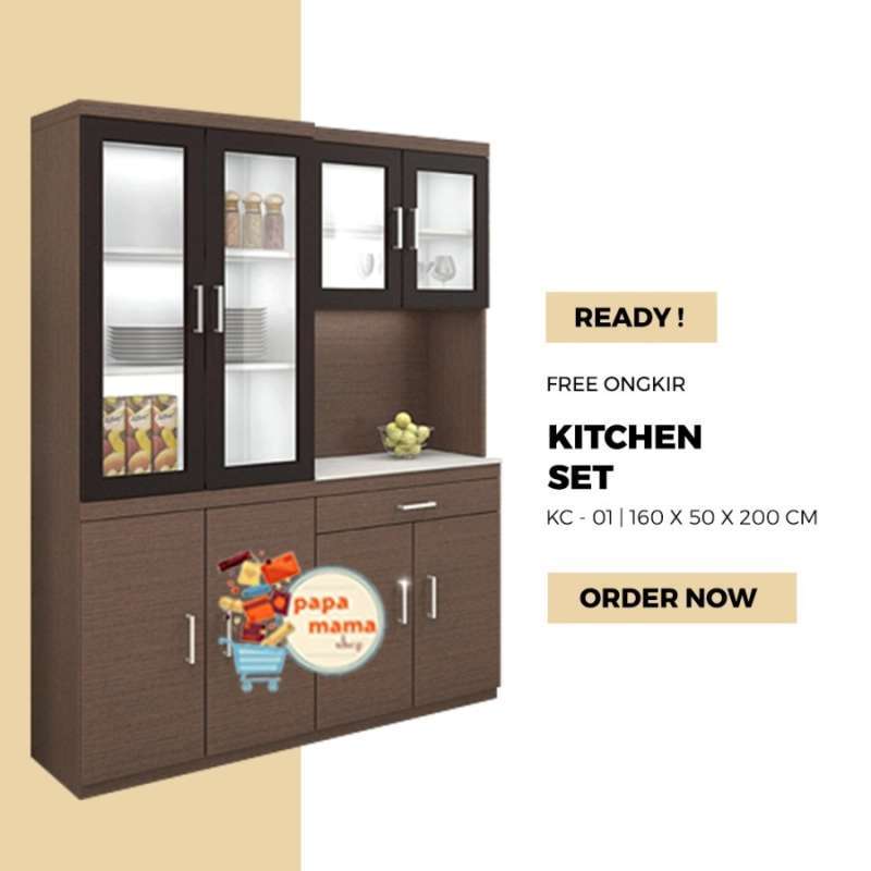 Jual Lemari sayur 4 Pintu 160cm Rak Piring CantikKitchen Set KC01