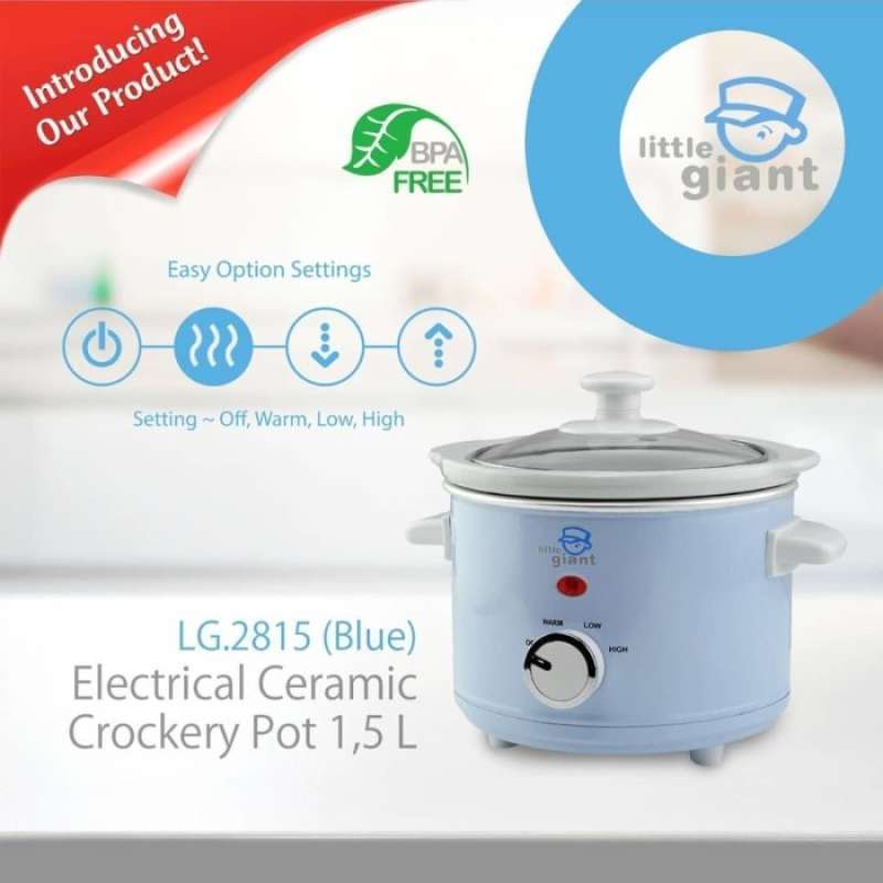 Promo Slow Cooker Little Giant 2.5L Electrical Ceramic Crockery Pot 2,5L Diskon 46 di Seller