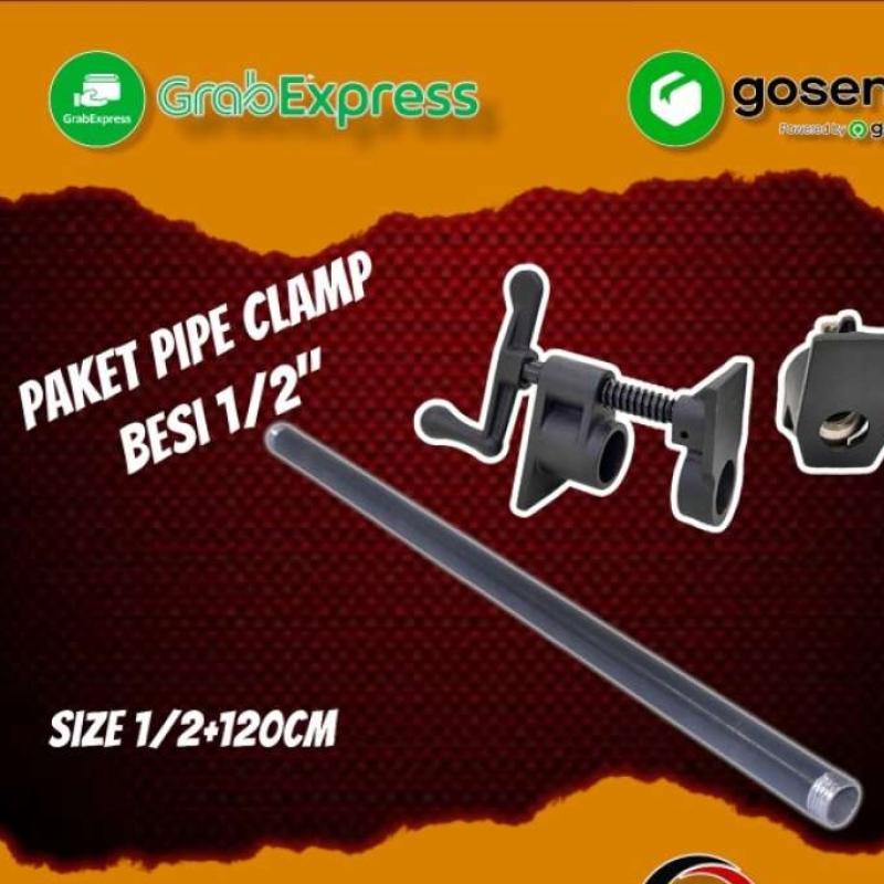 Promo Pipe Clamp Fixture / F Clamp / Bar Clamp 1/2 Inch Pipa 120 Cm