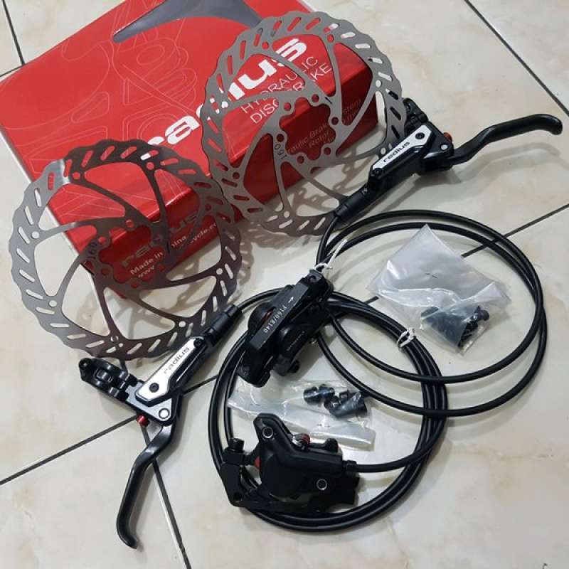 Jual NEW RADIUS DISC BRAKE SET HIDROLIS REM CAKRAM SEPEDA HIDROLIK