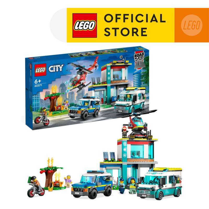 Jual LEGO City 60371 Emergency Vehicles HQ Building Toy Set (706 Pieces ...