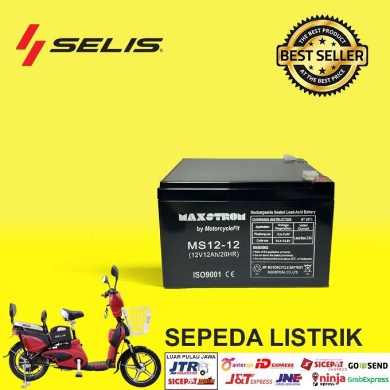Jual Aki Sepeda Listrik 12V 12Ah Aki VRLA MAXSTROM di Seller TDR