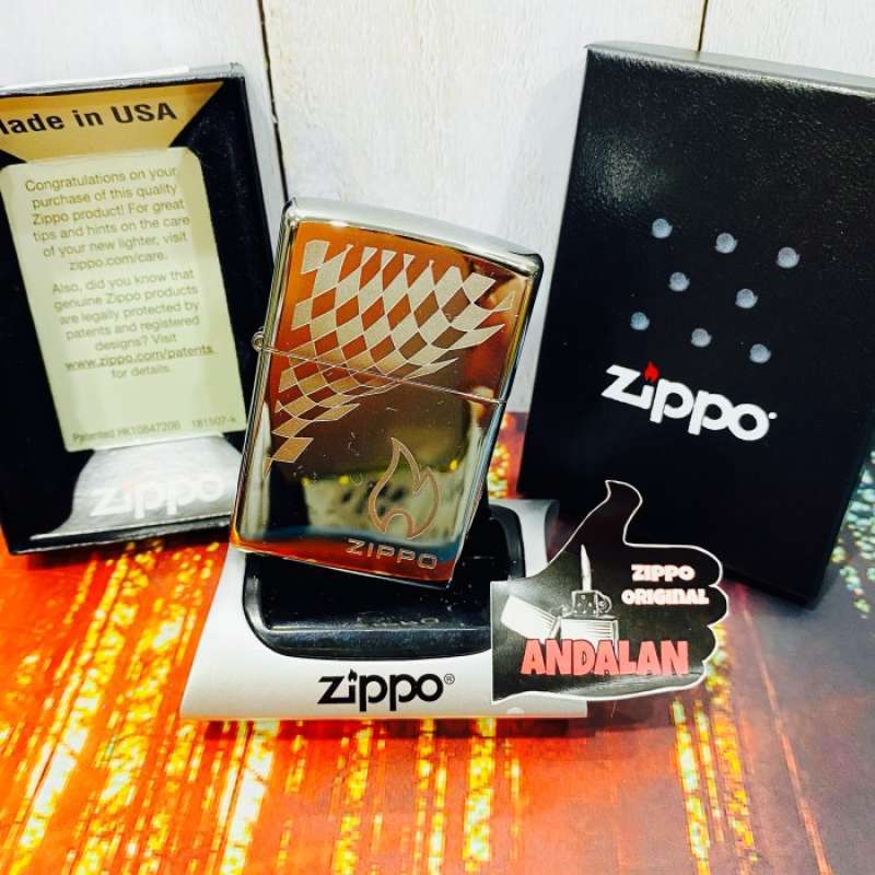 Promo Zippo Original 250 Zippo Checkered Flag Diskon 23 di Seller