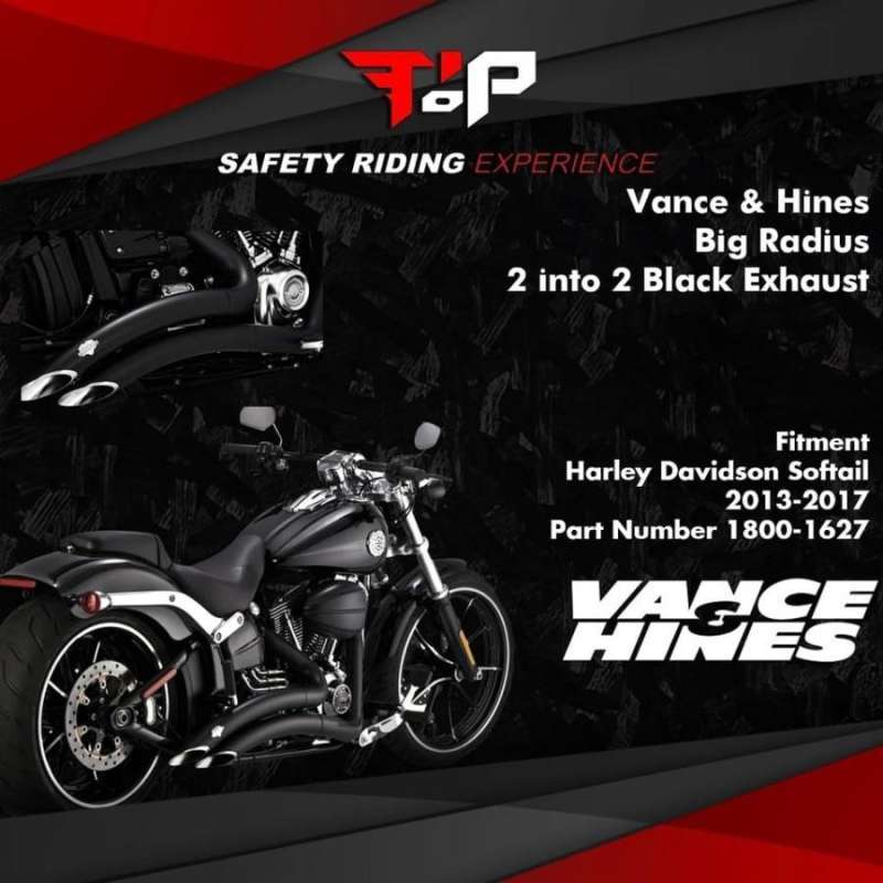 Jual VANCE HINES BIG RADIUS EXHAUST BLACK KNALPOT HD SOFTAIL 18001627