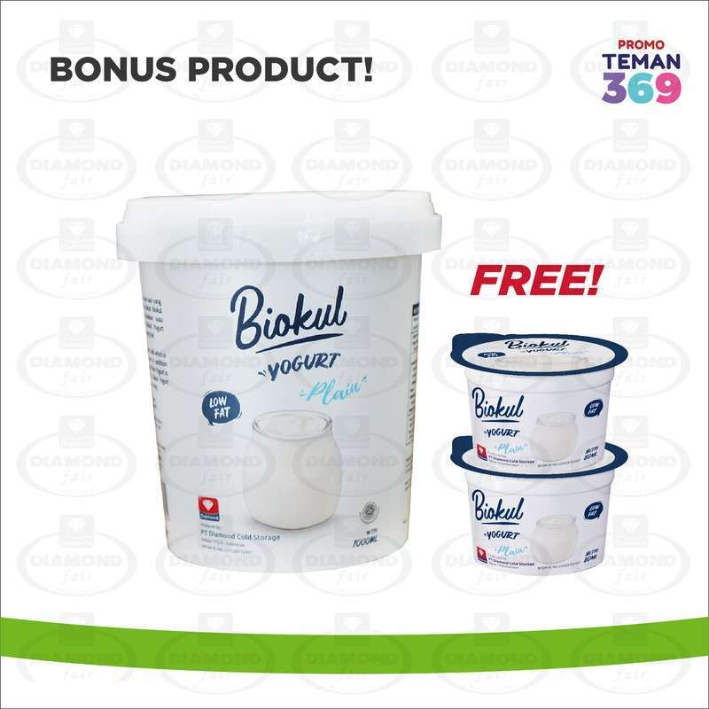 Jual Buy Biokul Stirred Yogurt Plain 1000 Ml, Free 2 Pcs 80 Gr Di