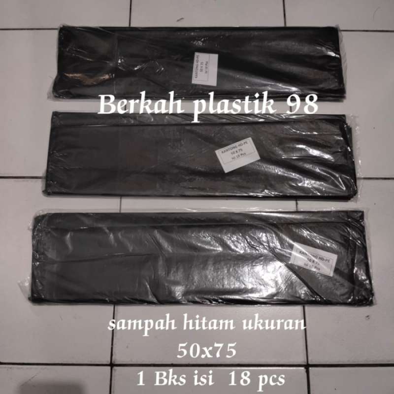 Promo trash bag uk 50X 75 plastik sampah poli bag kantong sampah Diskon