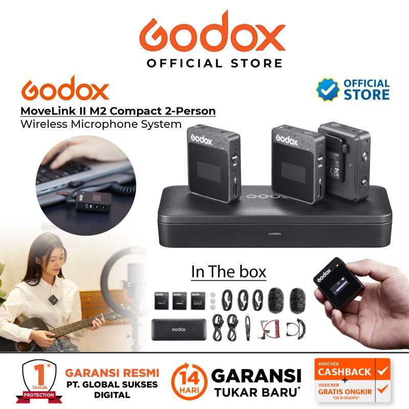 Promo Godox MoveLink II M2 Compact 2Person Wireless Microphone System