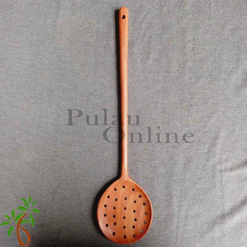 Jual Spatula kayu Bulat Lobang Jaring sawo 35cm 40cm Sutil kayu